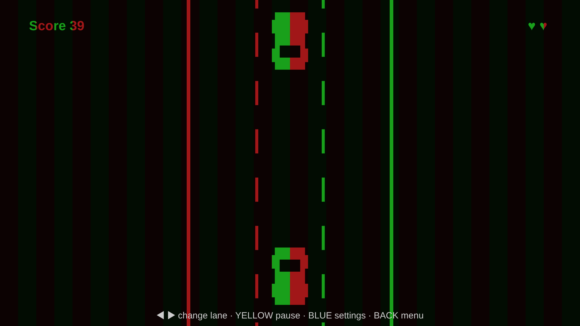 Lane Racer: a car on a three-lane road