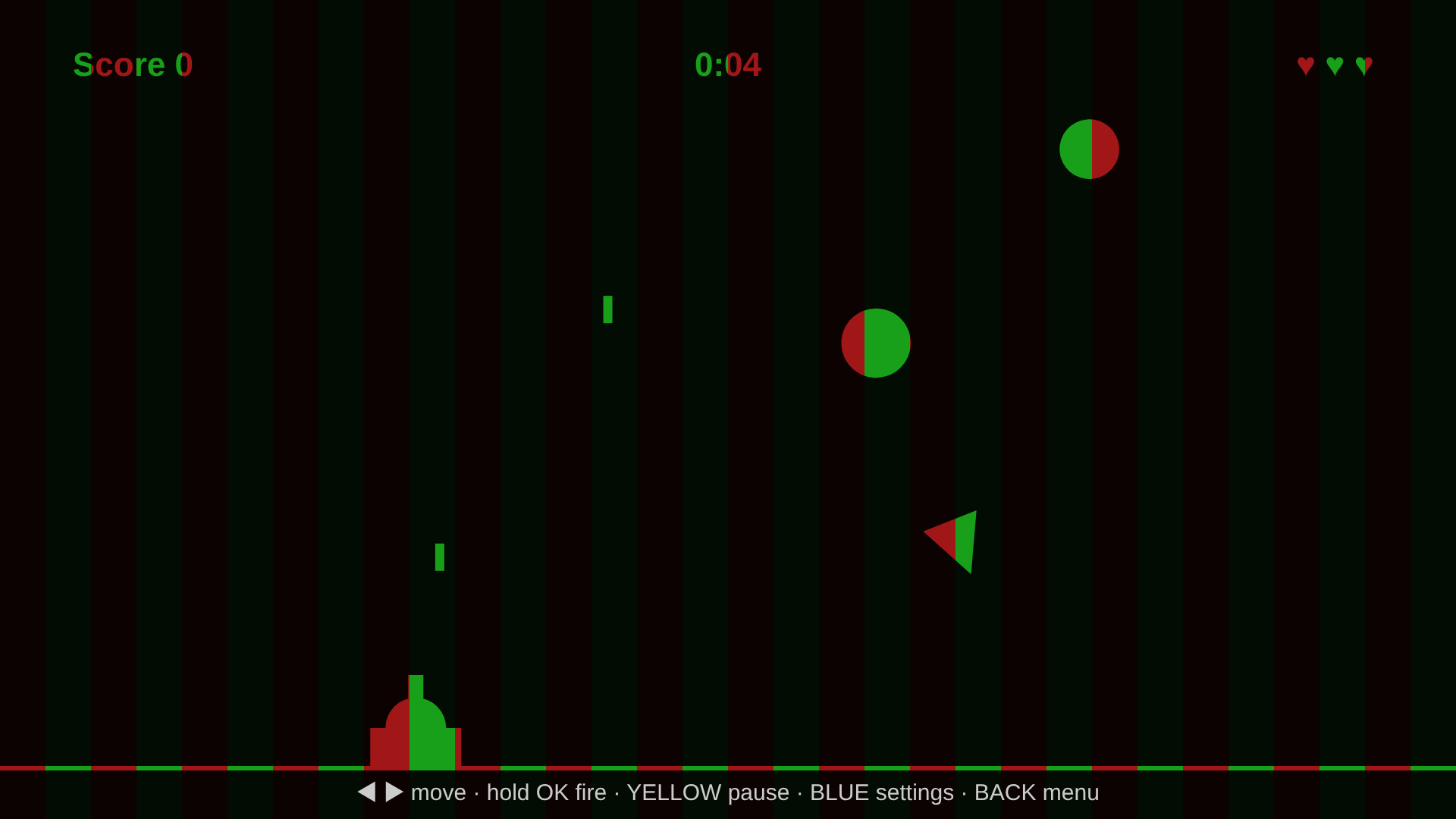 Shape Blaster: a cannon shooting falling shapes